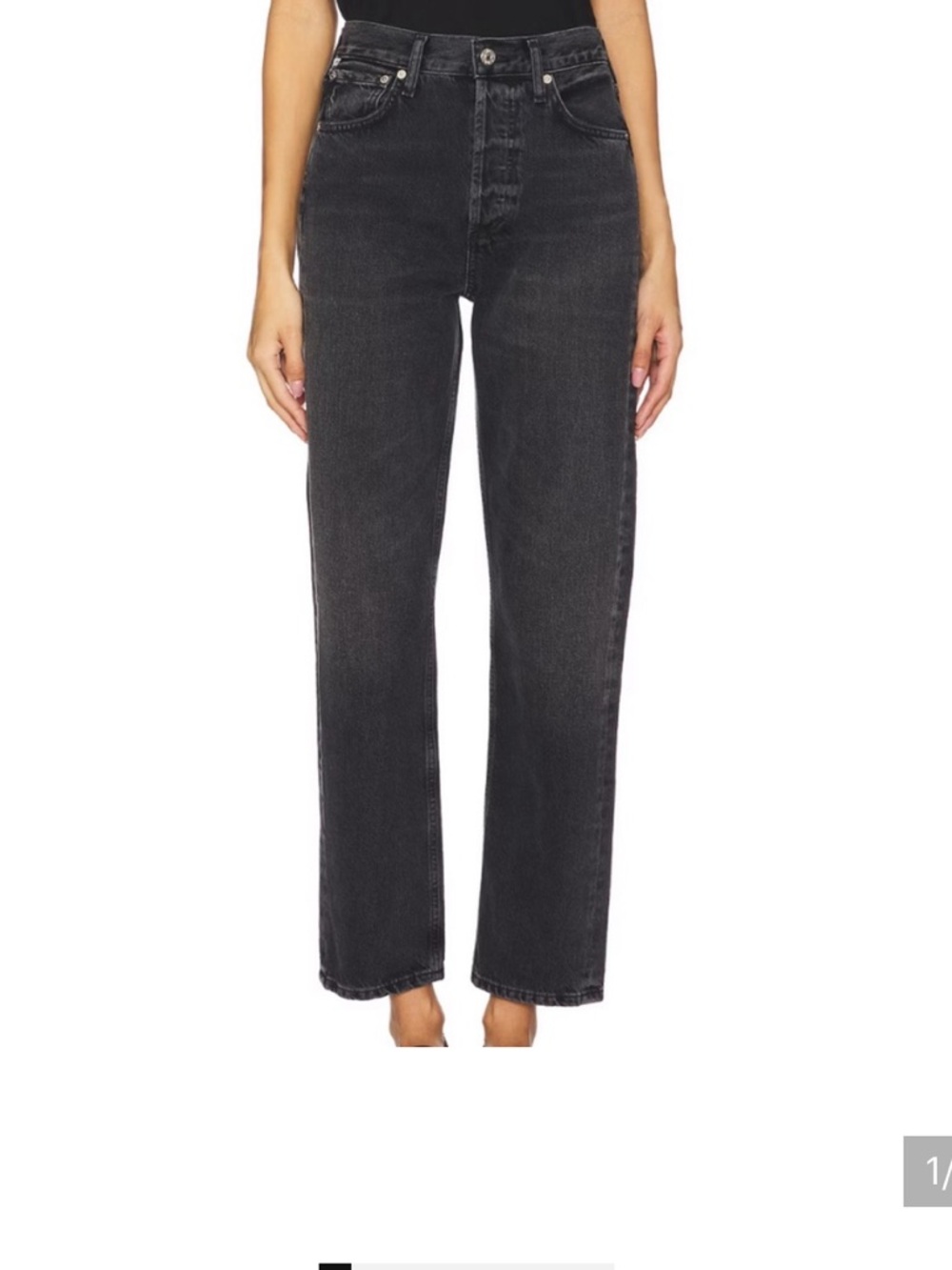 Citizens Of Humanity Black Charlotte High Rise Straight jeans